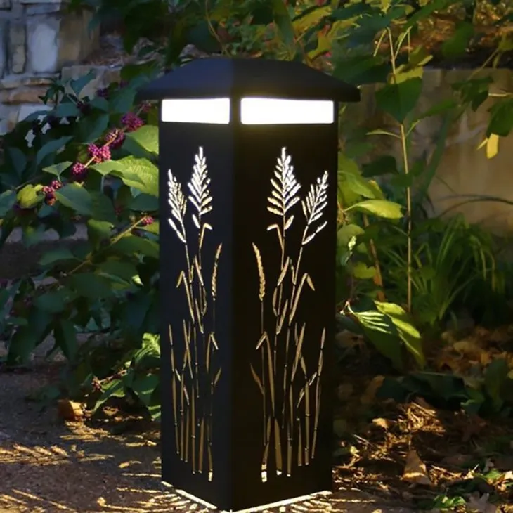 steel bollard lights with natural corten finish