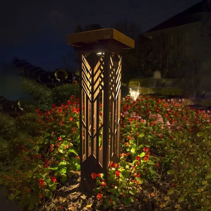 led bollard corten steel bollard light